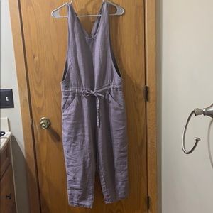 Not Perfect Linen Cafe Mocha Jumpsuit